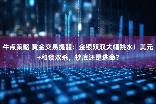 牛点策略 黄金交易提醒：金银双双大幅跳水！美元+和谈双杀，抄底还是逃命？
